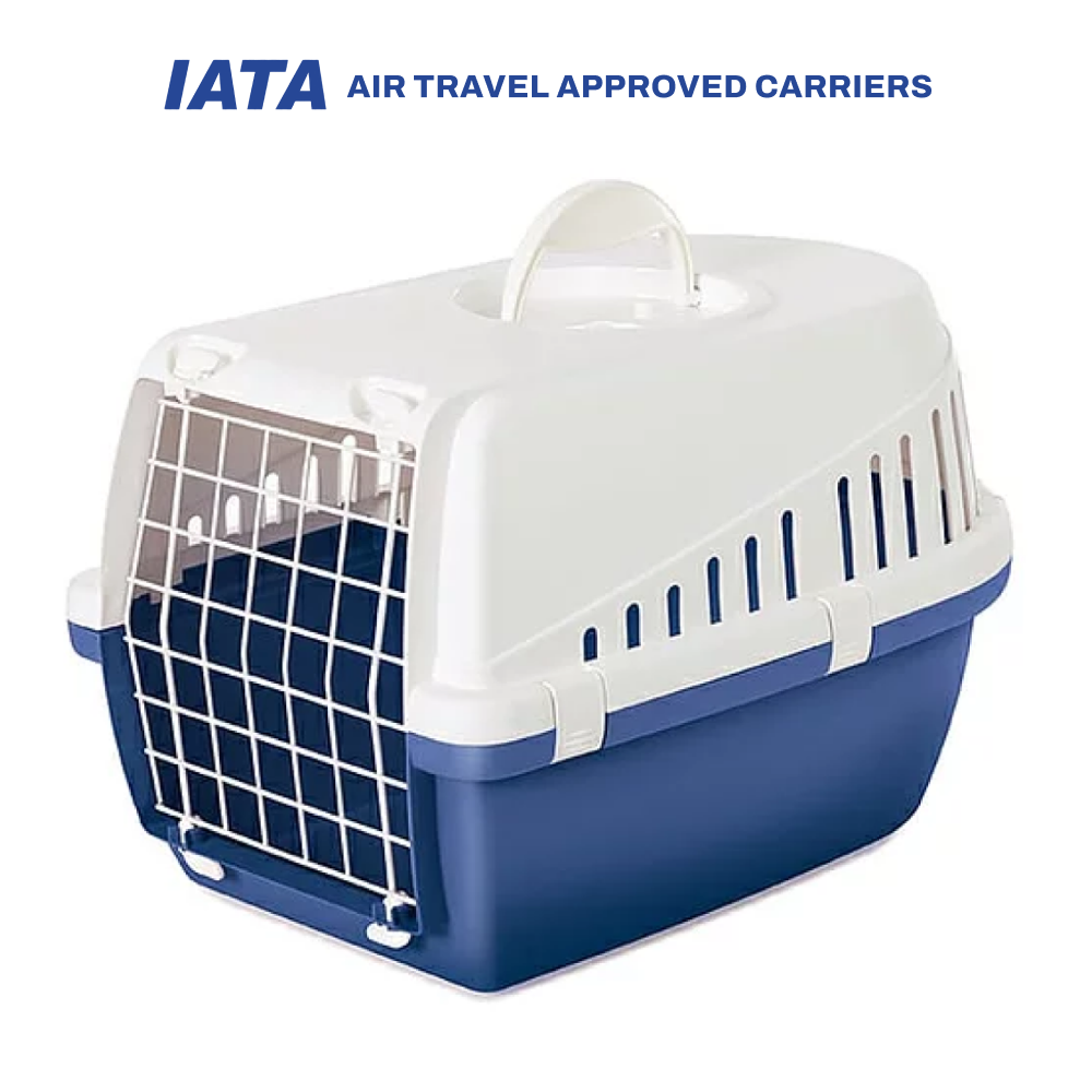 Savic Trotter 2 AKASA Approved Travel Carrier for Dogs and Cats (Atlantic Blue) Both-Bedding, Mats & Travel Supplies Savic 22x13x15in