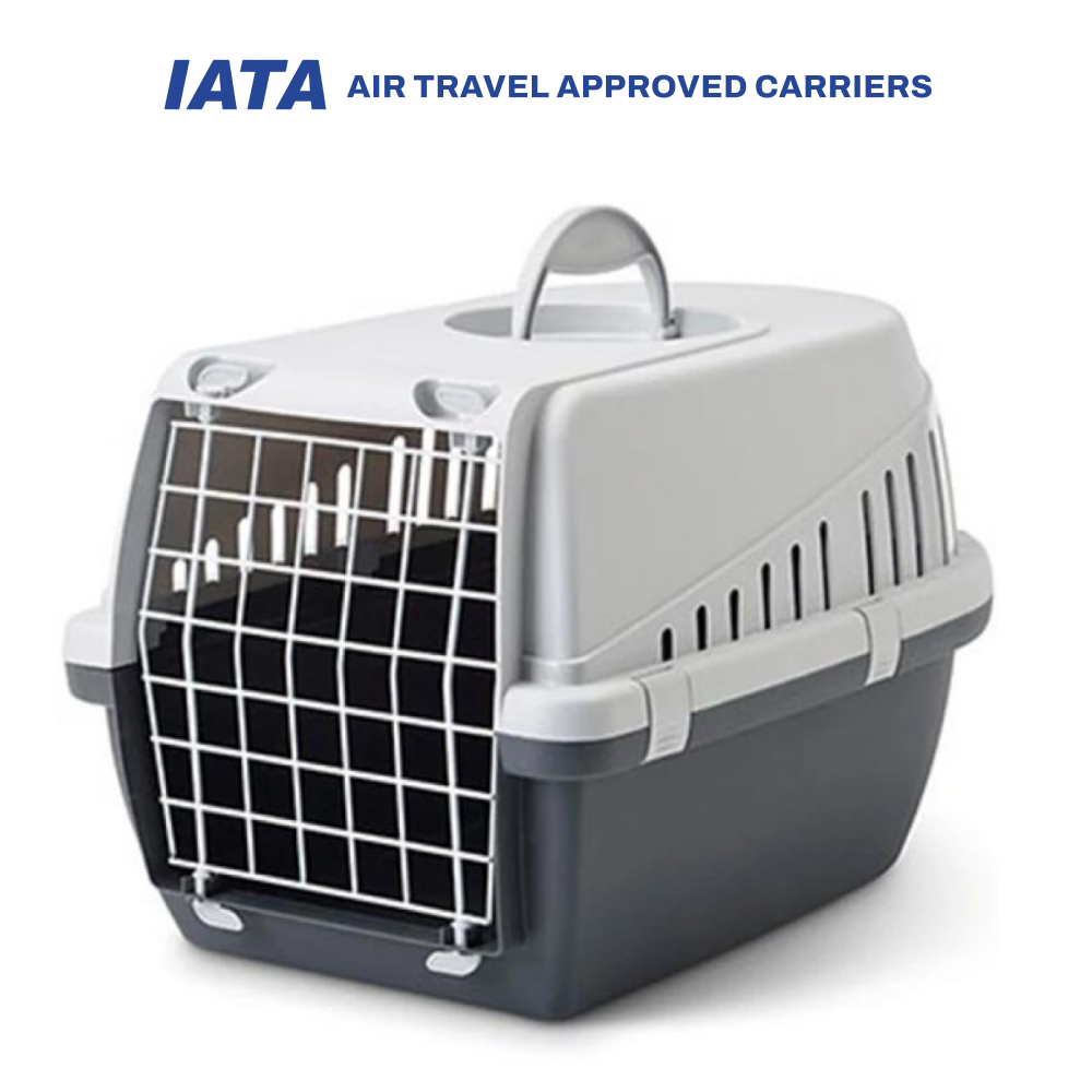 Savic Trotter 2 AKASA Approved Travel Carrier for Dogs and Cats (Dark Grey) Both-Bedding, Mats & Travel Supplies Savic 22x13x15in