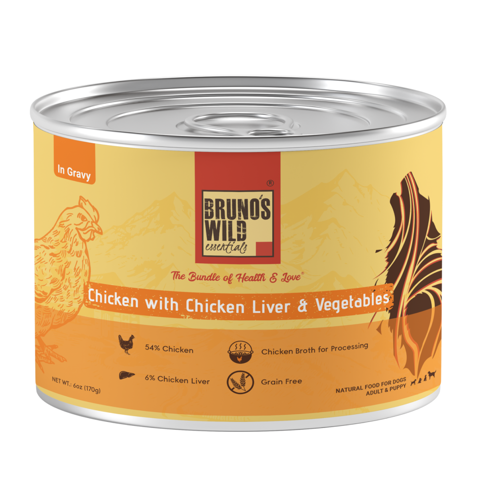 Bruno's Wild Essentials Chicken with Chicken Liver & Vegetables Dog Wet Food