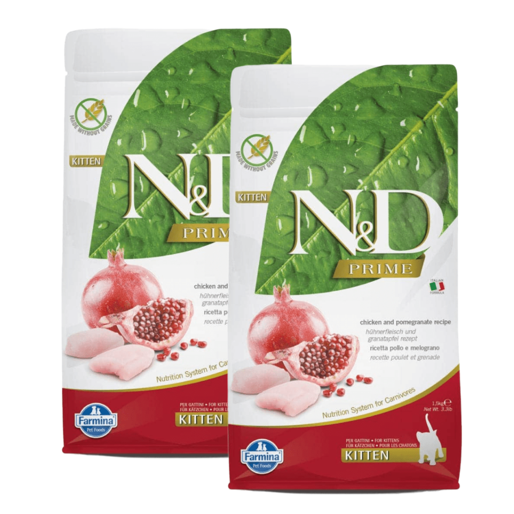 Farmina N&D Prime Chicken & Pomegranate Grain Free Kitten Cat Dry Food Cats- Dry food Farmina N&D 3kg (2x1.5kg)
