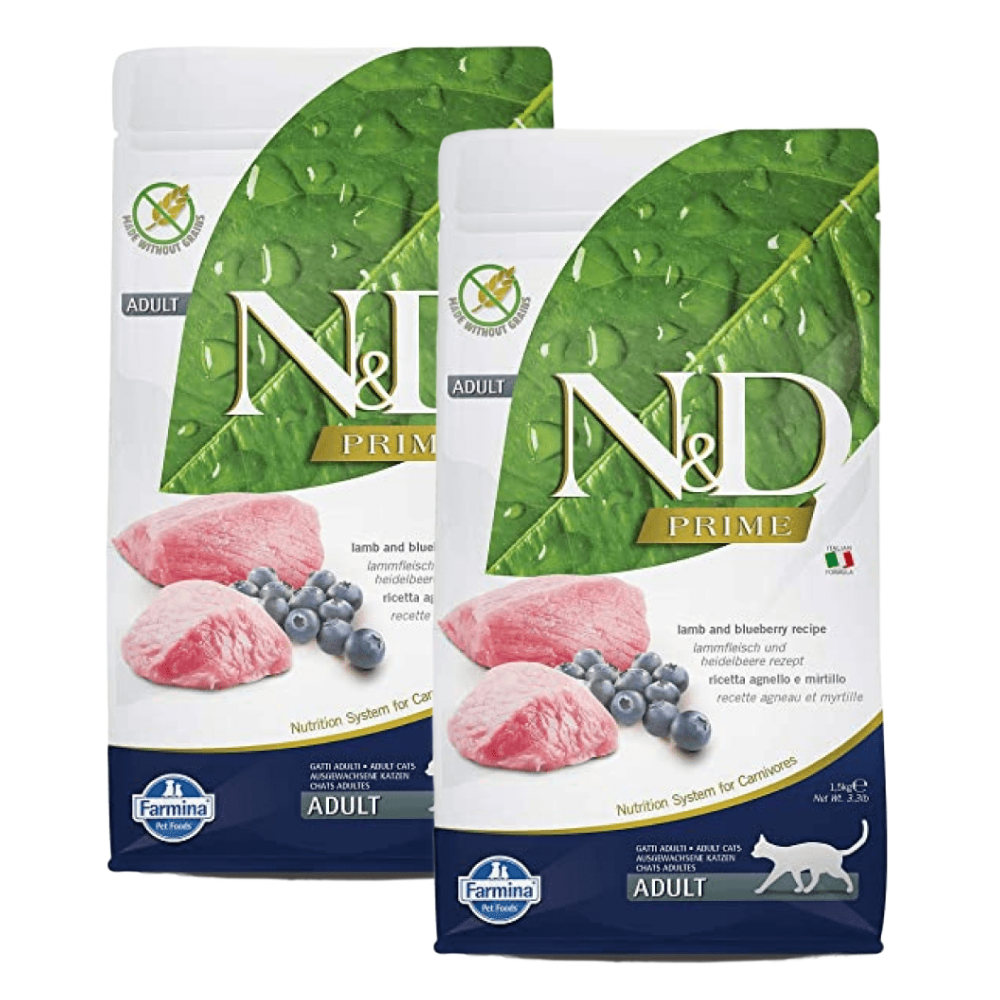 Farmina N&D Prime Lamb & Blueberry Grain Free Adult Cat Dry Food Cats- Dry food Farmina N&D 3kg (2x1.5kg)