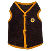 Pawgypets Cute Fleece Vest for Dogs and Cats (Chocolate Brown/Mustard) Both-Clothing & Accessories Pawgypets Dropship XXS