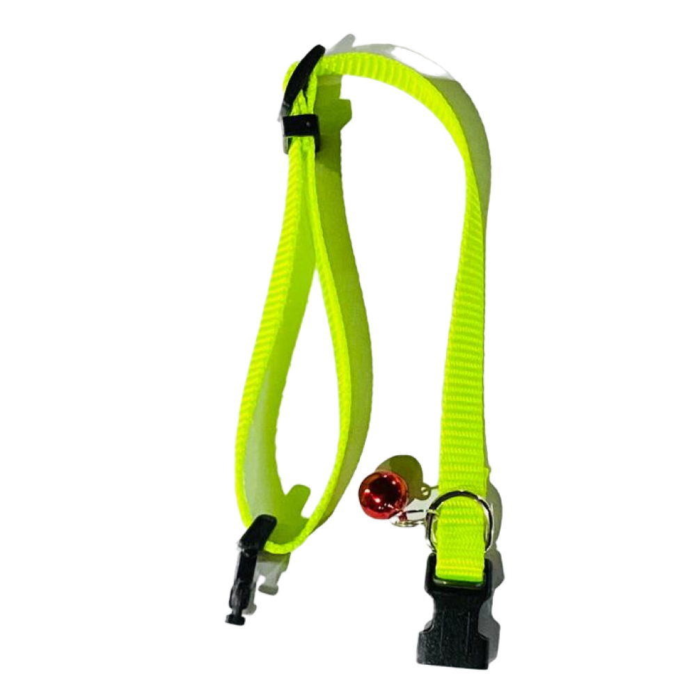 SKATRS Adjustable Collar with Bell for Cats & Kittens (Lime Green)