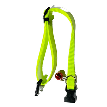 Skatrs Adjustable Collar with Bell for Cats & Kittens Lime Green and Black Combo