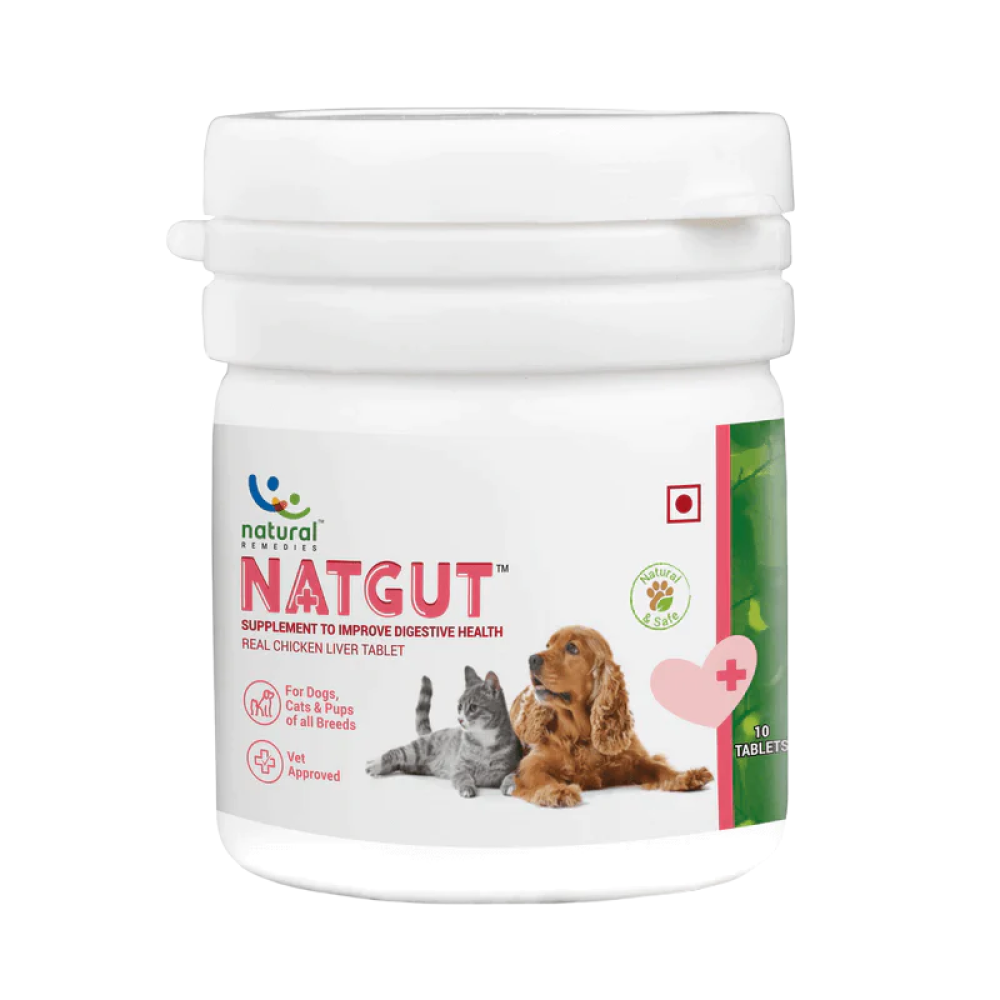 Natural Remedies Natgut Digestive Tablets for Dogs and Cats