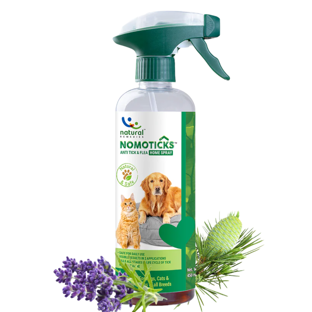 Natural Remedies Nomo Ticks Home Spray for Dogs and Cats Both-Health & Wellness Natural Remedies 450mL