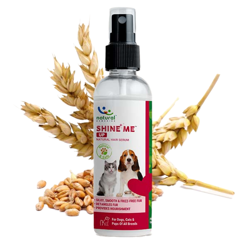 Natural Remedies Shine Me Up Hair Serum & Henlo Chicken Pops High Protein Treats Dog Combo