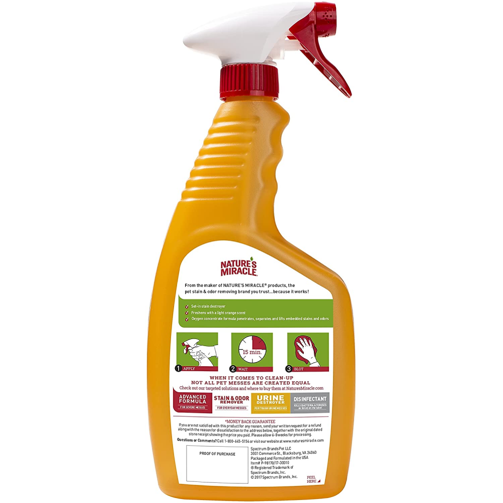 Nature’s Miracle Orange Oxy Stain and Odor Remover for Cats Cats-Health & Wellness Natures Miracle