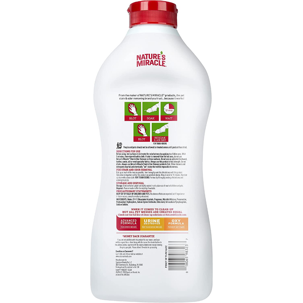 Nature’s Miracle Stain & Odor Remover for Cats Cats-Health & Wellness Natures Miracle
