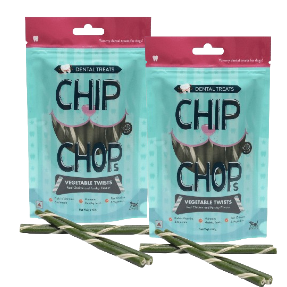 Chip Chops Vegetable Twists Real Chicken and Parsley Flavoured Dog Treats