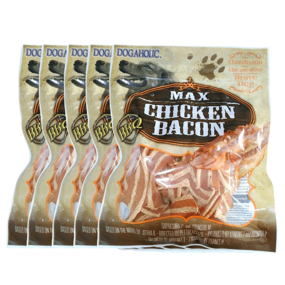 Dogaholic Max Barbeque Chicken Bacon Strips Dog Treats