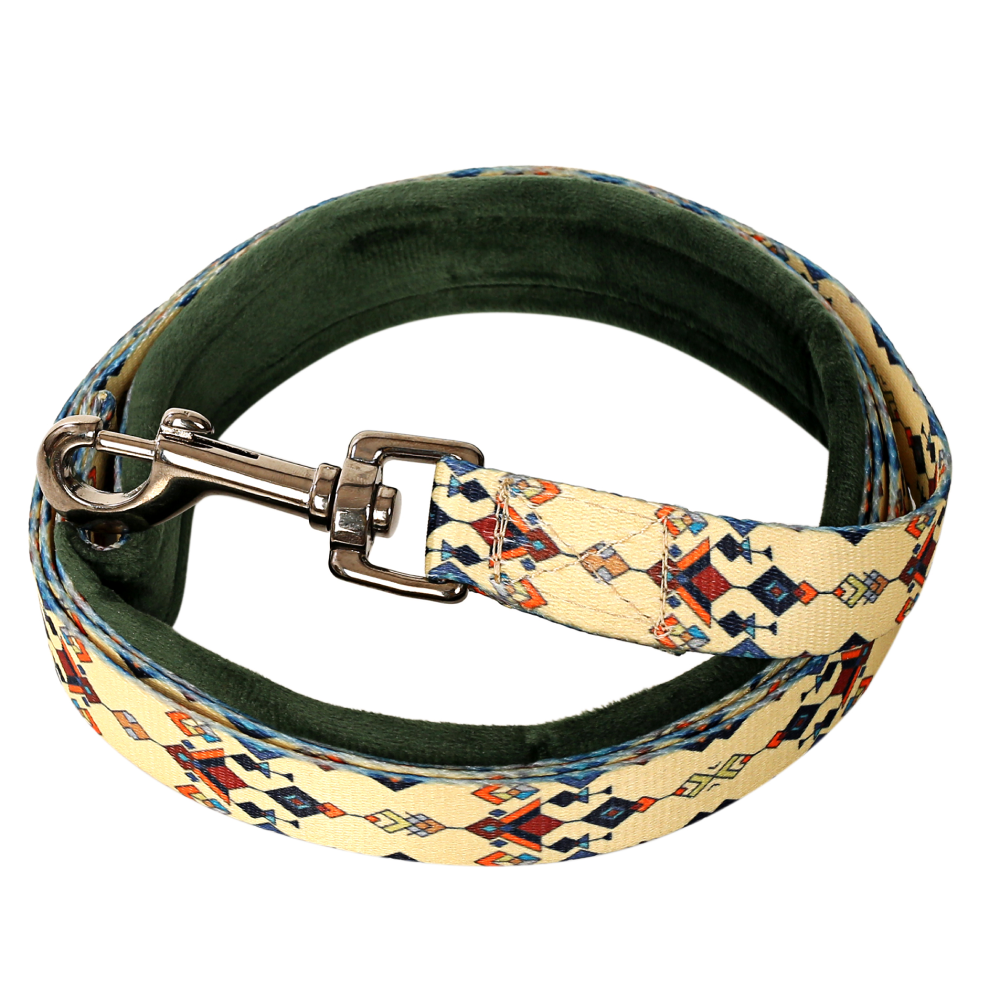 TopDog Premium Abstract Printed Nylon Leash for Dogs (Cream)