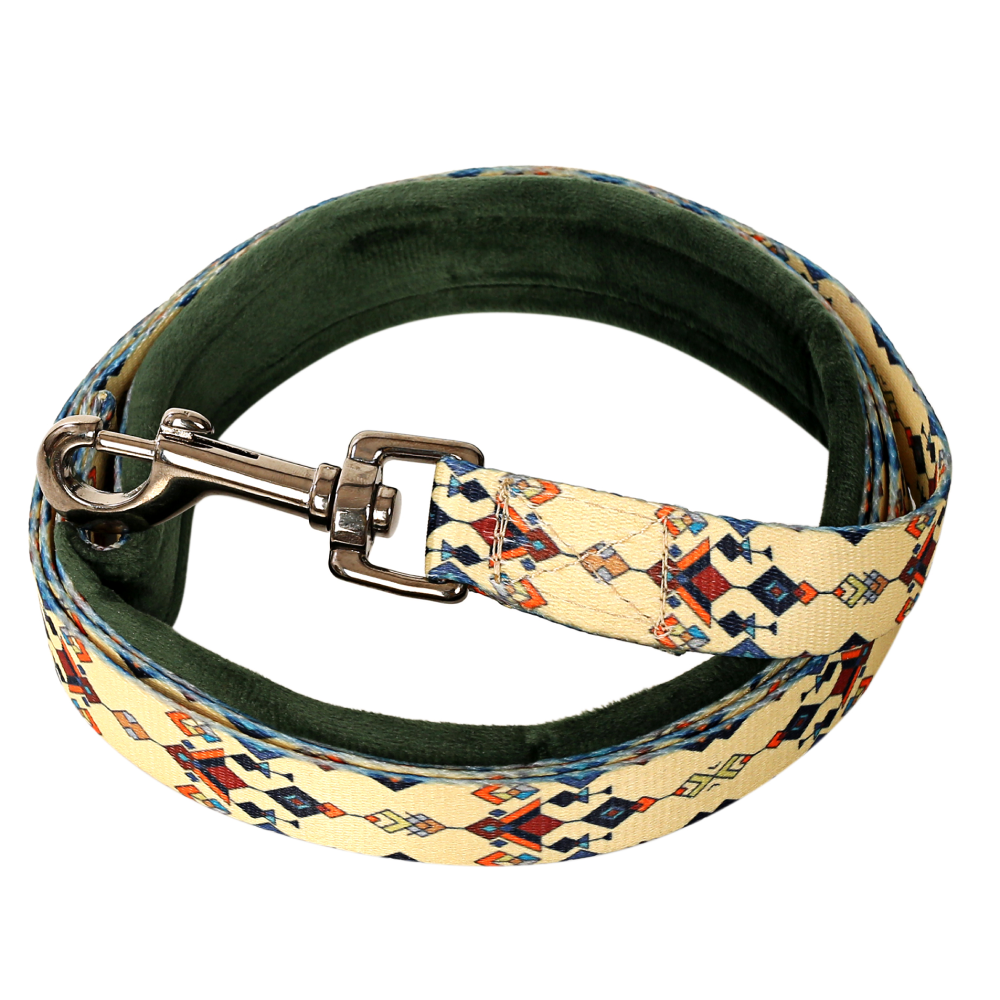 TopDog Premium Abstract Printed Nylon Leash for Dogs (Cream) Dogs-Collar, Leashes, harnesses TopDog Premium Dropship M: 19mm Width