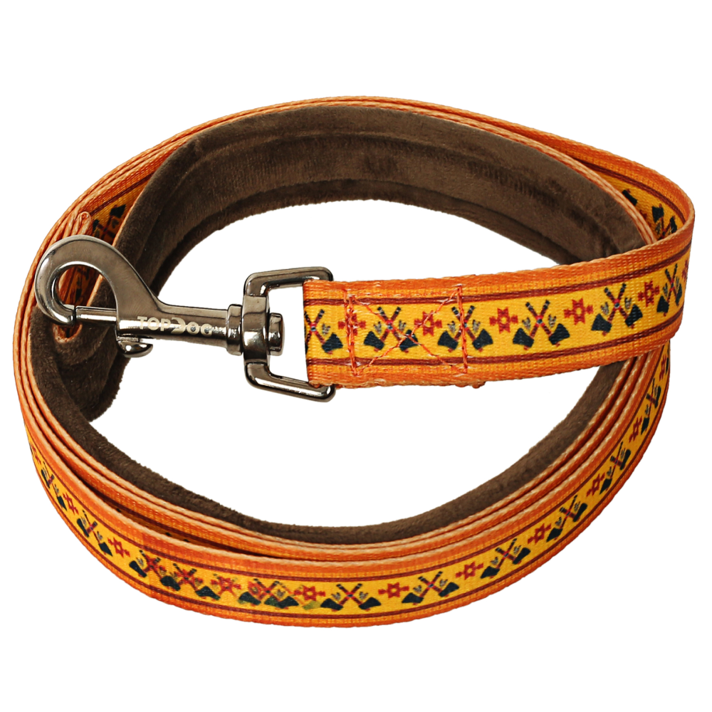 TopDog Premium Tribal Printed Nylon Leash for Dogs (Mustard)