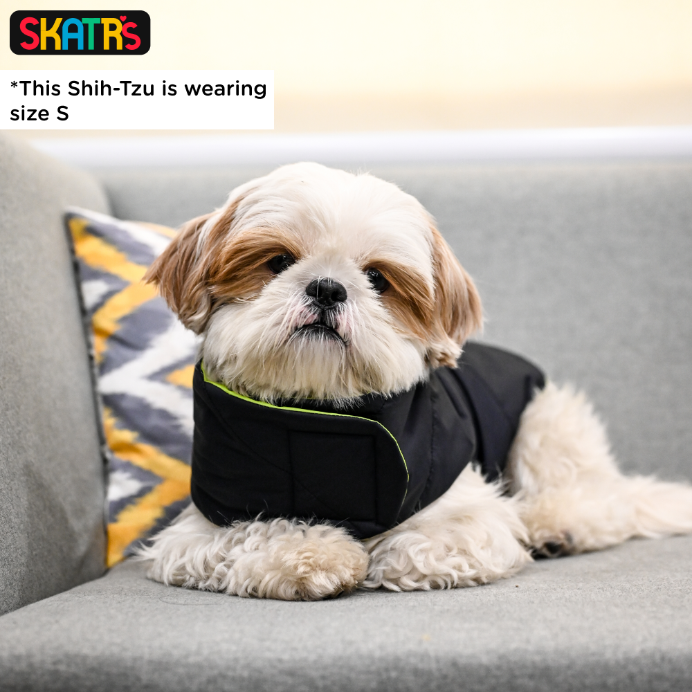SKATRS Blue Puffer Reversible Jacket for Dogs and Cats | With Adjustable Baby Velcro