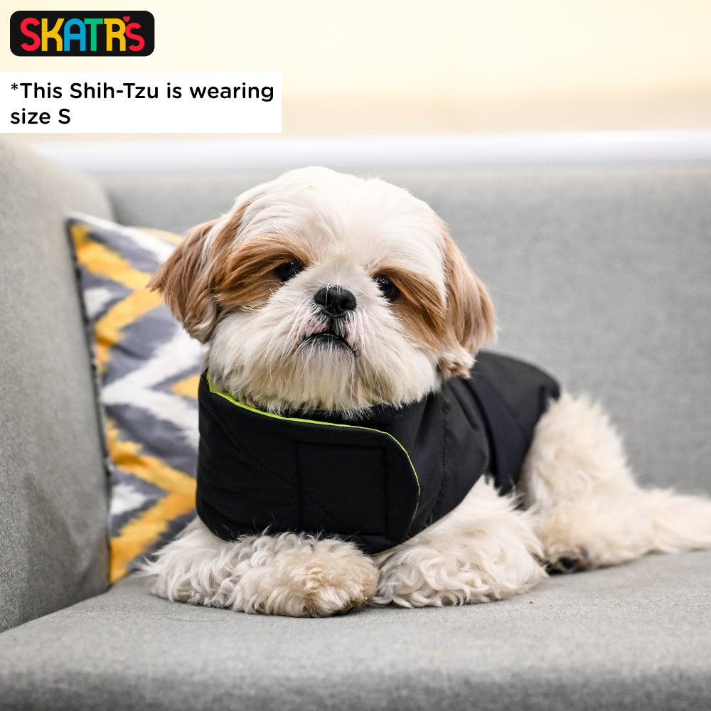 Skatrs Midnight Blue Puffer Reversible Jacket for Dogs and Cats | With Adjustable Baby Velcro