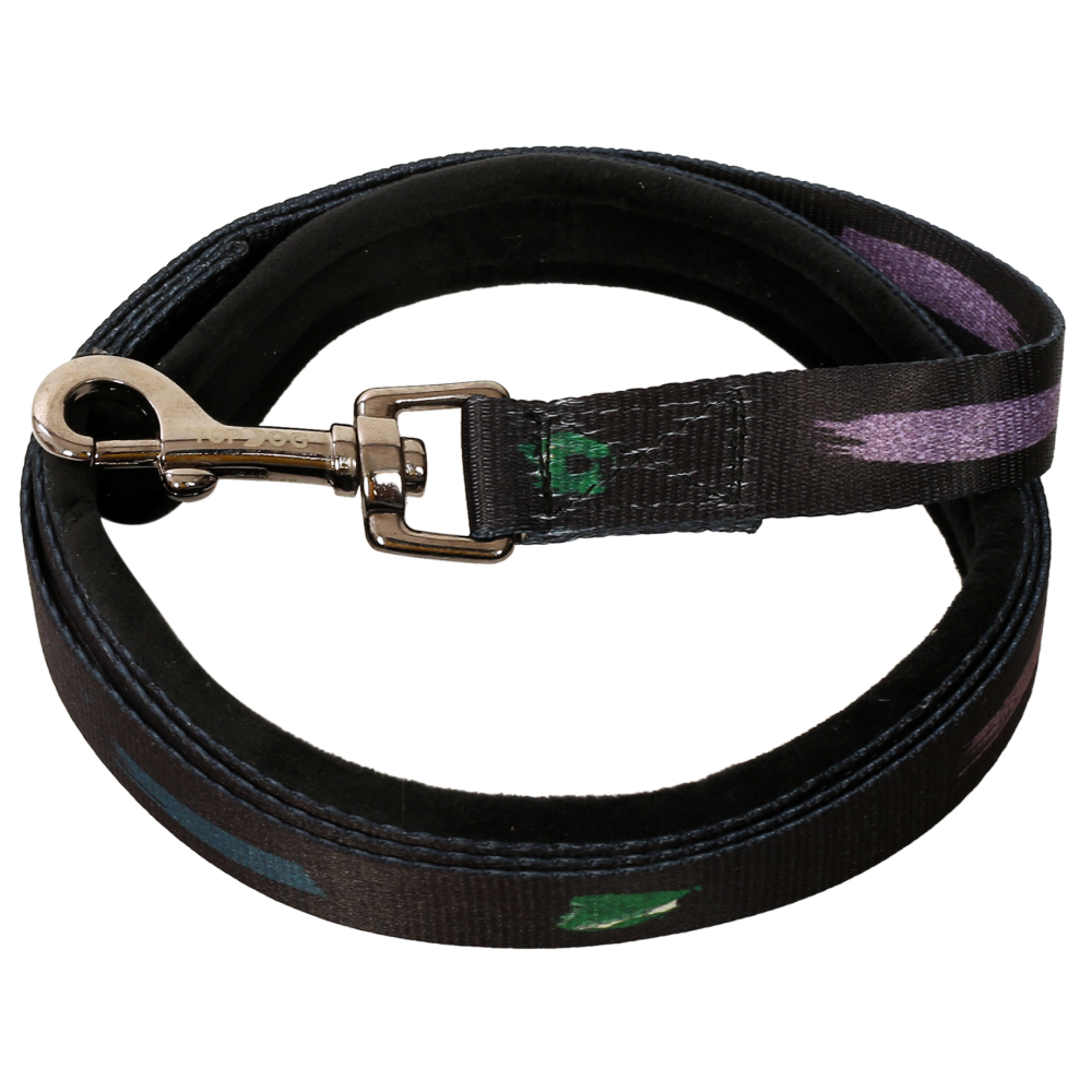 TopDog Premium Abstract Printed Nylon Leash for Dogs (Black)