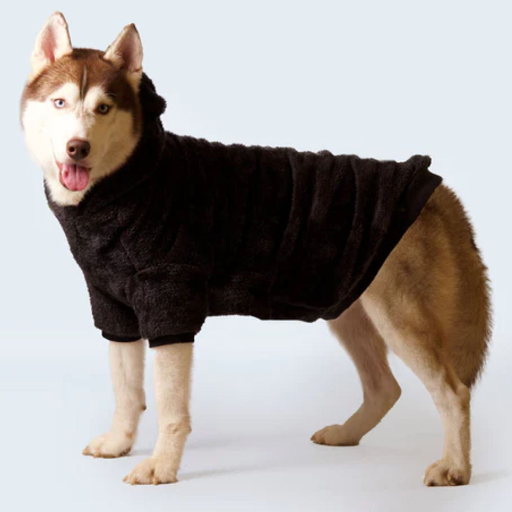 Petsnugs Furry Sweater for Dogs and Cats (Dark Grey)