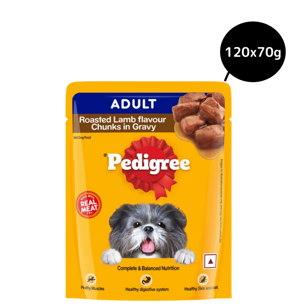 Pedigree Roasted Lamb Flavour Chunks in Gravy Adult Wet Food