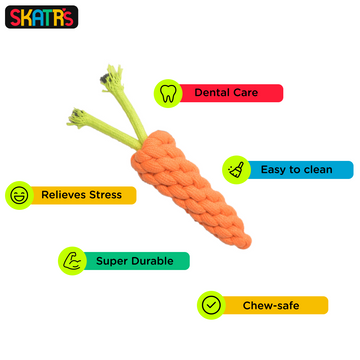 Skatrs Knotted Ball, Ring, Sandal and Carrot Shaped Rope Chew Toy for Dogs and Cats Combo