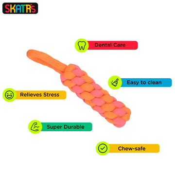 Skatrs Knotted Dummy, Knotted Ball, Dumbbell and Ball Shaped Rope Chew Toy for Dogs and Cats Combo