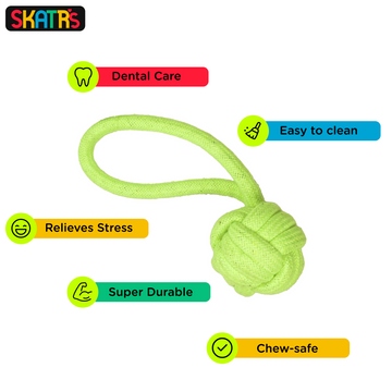 Skatrs Knotted Ball, Ring, Sandal and Carrot Shaped Rope Chew Toy for Dogs and Cats Combo