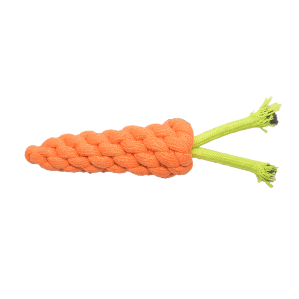 Skatrs Carrot Shaped Rope Chew Toy for Dogs and Cats (Orange)
