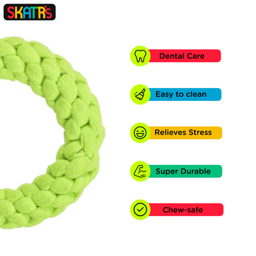 Skatrs Knotted Ball, Ring, Sandal and Carrot Shaped Rope Chew Toy for Dogs and Cats Combo