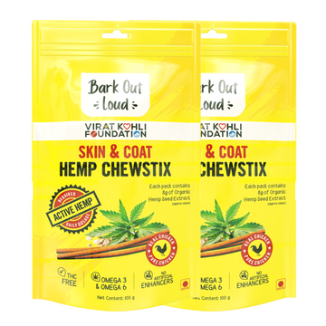 Bark Out Loud Skin & Coat Hemp Chew Stix for Dogs and Cats