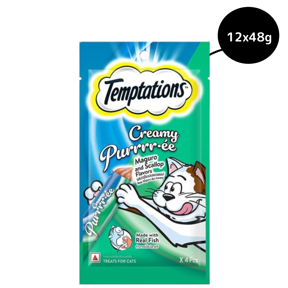 Temptations Creamy Purrrr ee Maguro & Scallop Cat Treats