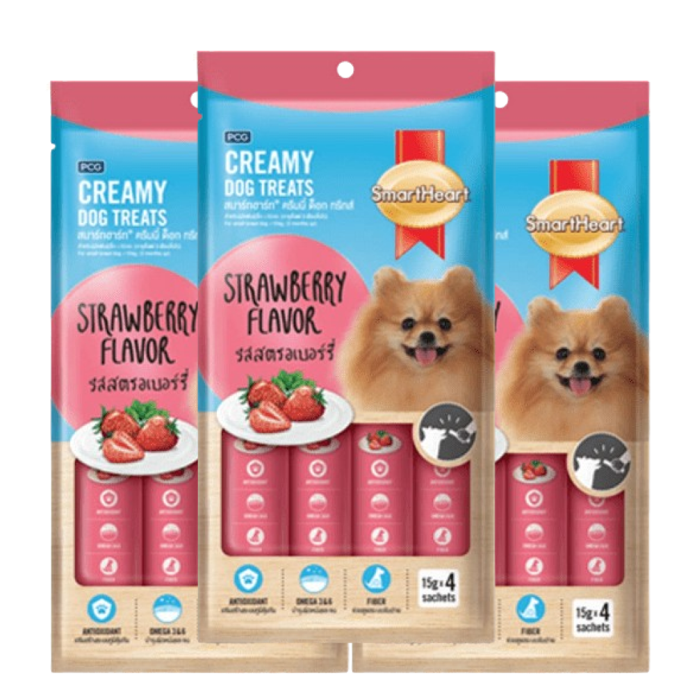 SmartHeart Chicken & Strawberry Dog Creamy Treat Dog Treats + Others Smartheart