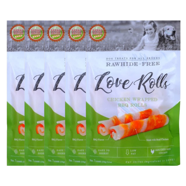 Rena Love Chicken Wrapped BBQ Rolls Dog Treats