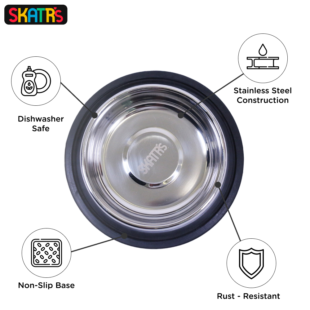 SKATRS Anti Skid Stainless Steel Bowl for Dogs and Cats