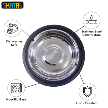 Skatrs Anti Skid Stainless Steel Bowl for Dogs and Cats