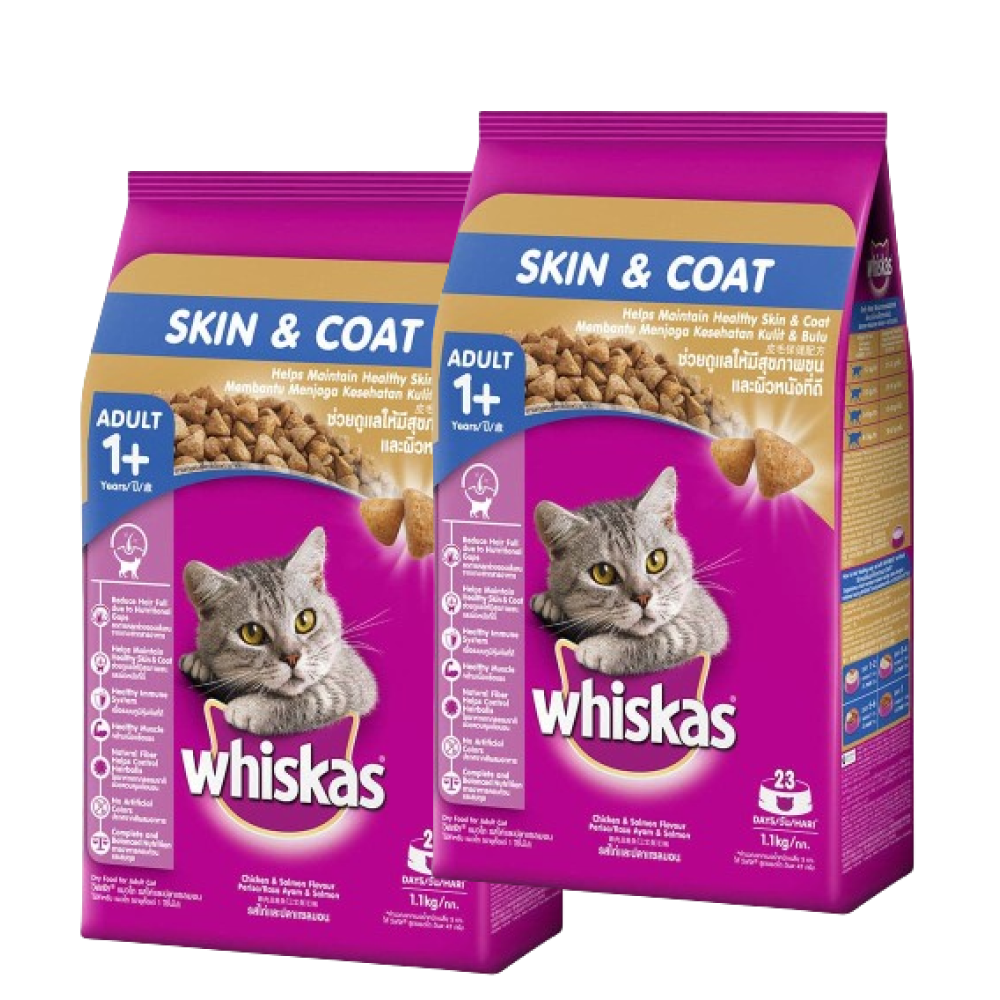 Whiskas Skin & Coat Chicken & Salmon Adult (1+ Years) Cat Dry Food