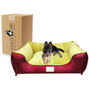 House of Furry Turkish Velvet Bolster Rosa Bed for Dogs and Cats (Multicolor) Both-Bedding, Mats & Travel Supplies House of Furry Dropship S