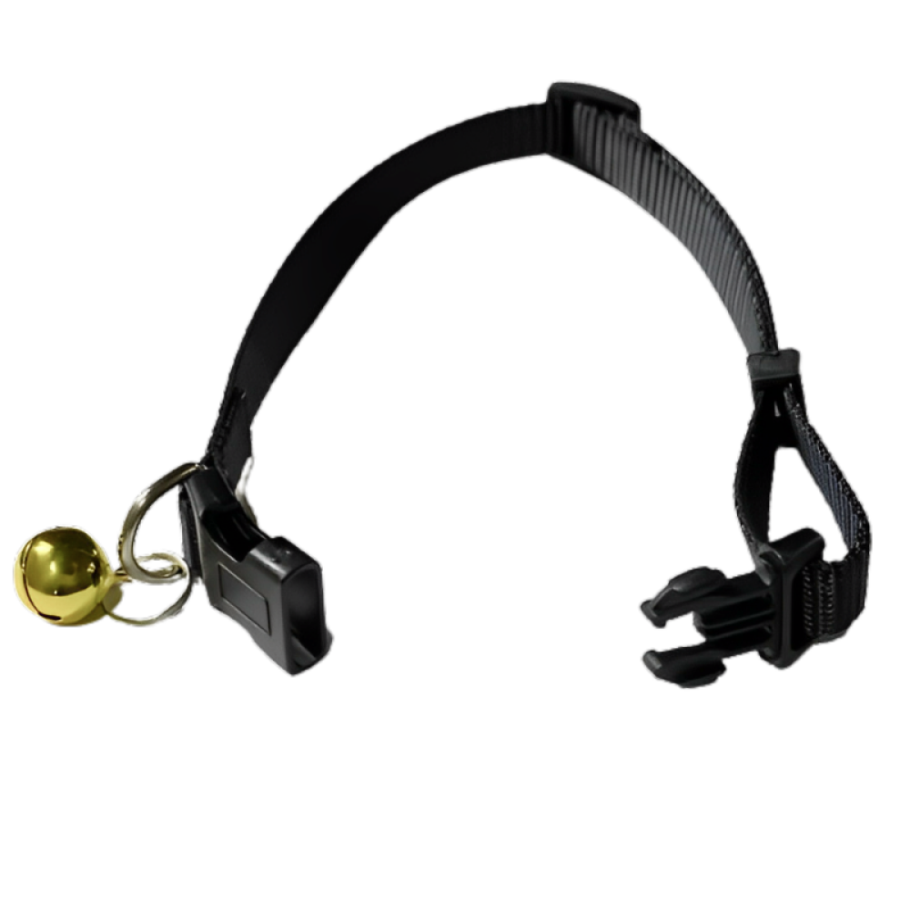 Skatrs Adjustable Collar with Bell for Cats & Kittens (Black)