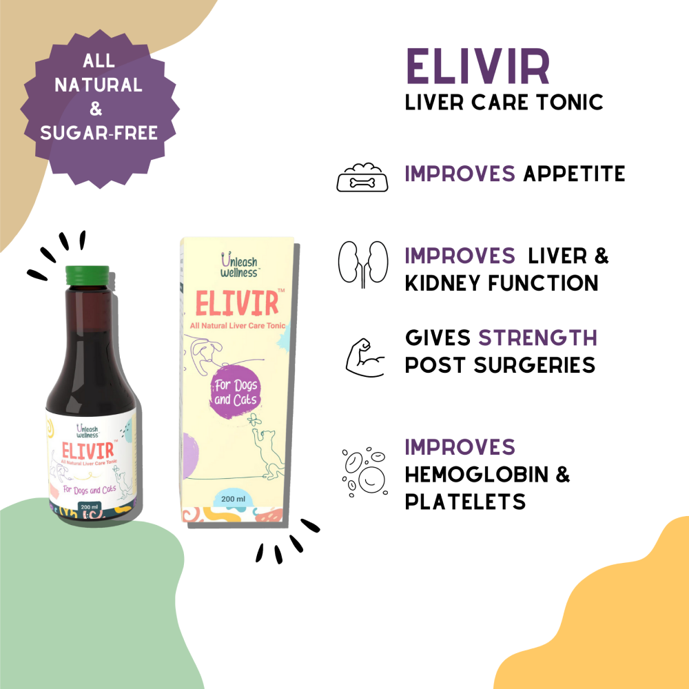 Unleash Wellness Elivir All Natural and Sugarfree Liver Care Tonic for Dogs and Cats
