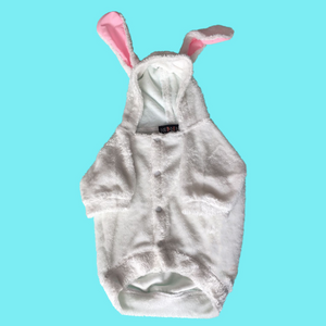 Dogobow Bunny Hoodie for Dogs and Cats (White) (Get a Bow Free)