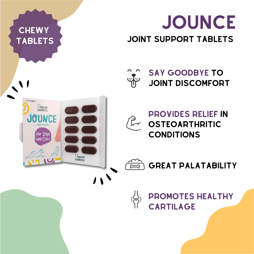 Unleash Wellness Jounce Hip and Joint Support Chewable Tablets for Dogs and Cats