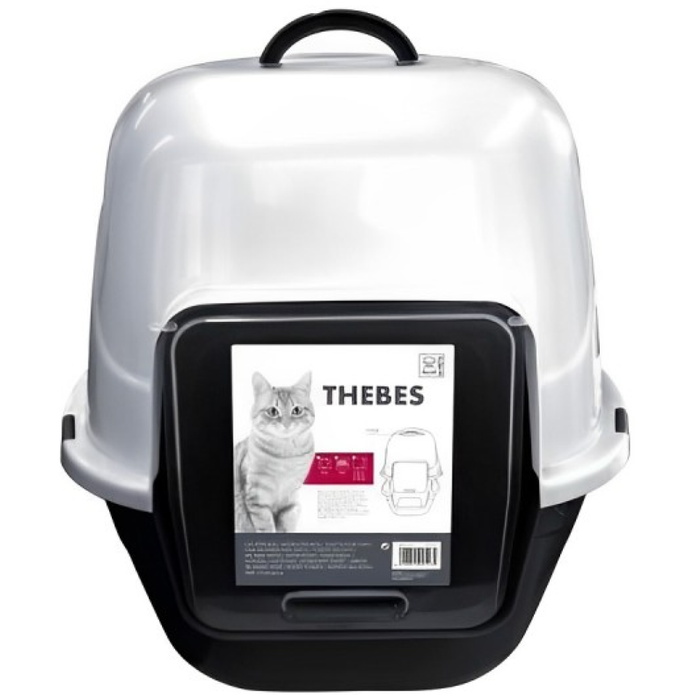 M Pets THEBES Litter Box for Cats (Black/White) Litter Supplies M Pets 18x17x20in