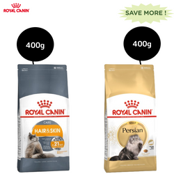 Royal Canin Hair & Skin Care and Persian Adult Cat Dry Food Combo Cats- Dry food Royal Canin 400g+400g
