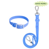 Furry & Co Weatherproof Collar and Leash for Dogs Combo (Everest Blue) - M Dogs-Collar, Leashes, harnesses Furry & Co