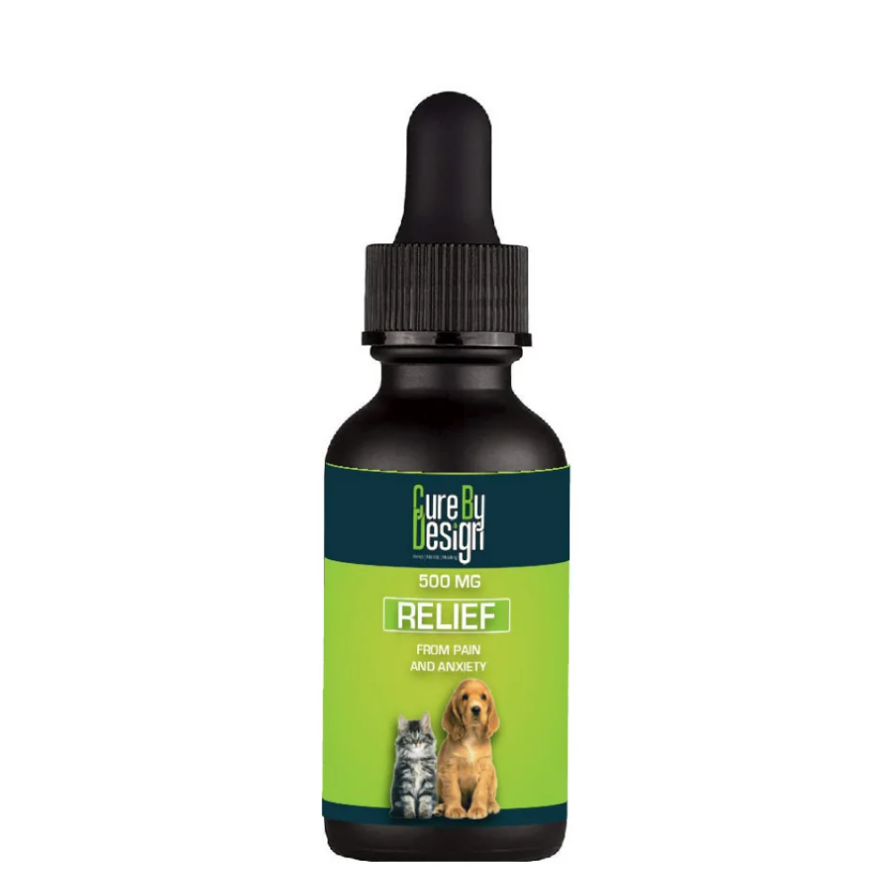 Cure By Design 500mg CBD Relief Oil for Dogs and Cats Both-Health & Wellness Cure by design