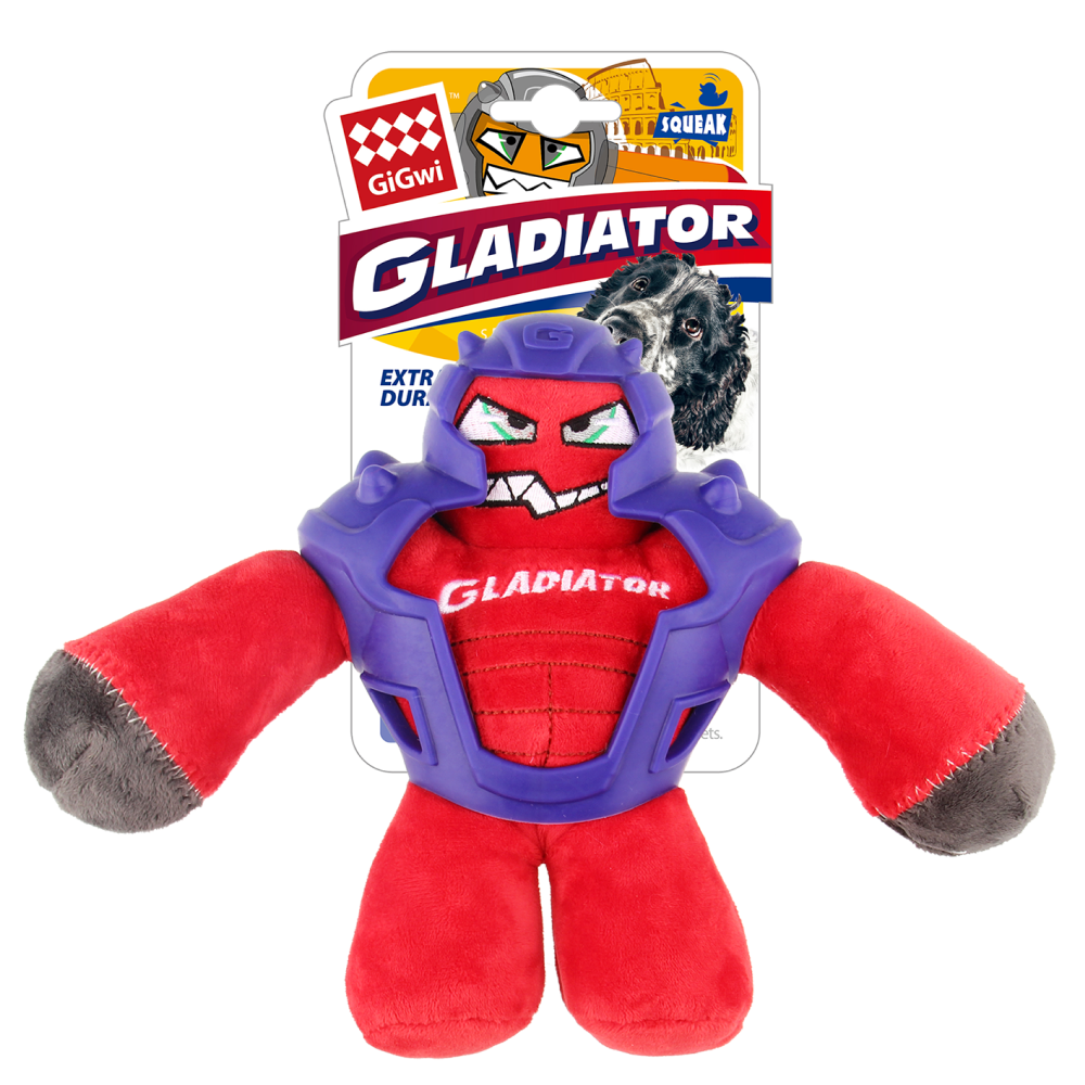 GiGwi Gladiator with Squeaker Inside Toy for Dogs (Red)