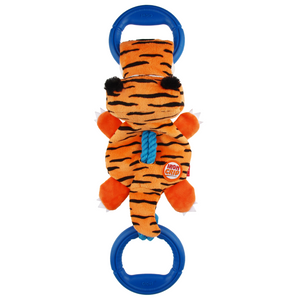 GiGwi Iron Grip Tiger Plush with TRP Handle Toy for Dogs (Orange)