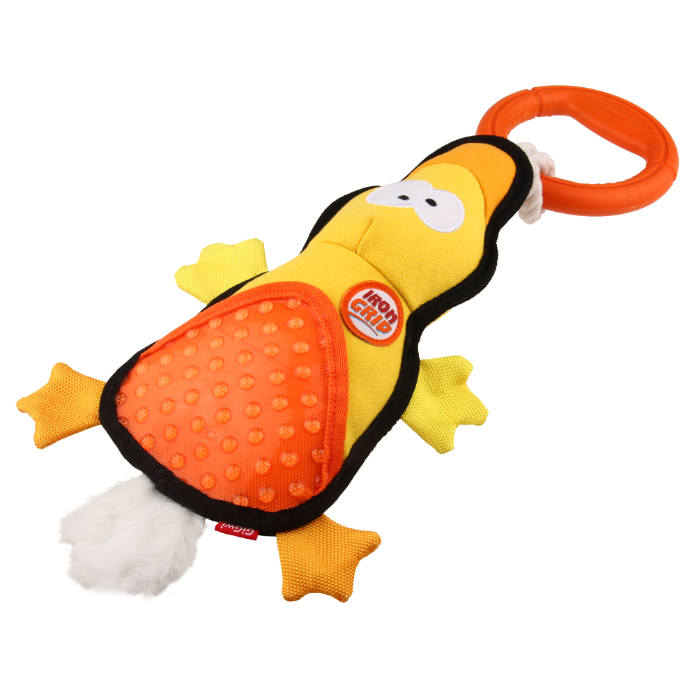 GiGwi Iron Grip Duck Plush with TRP Handle Toy for Dogs