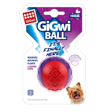 GiGwi Ball Squeaker Toy for Dogs (Red/Purple)