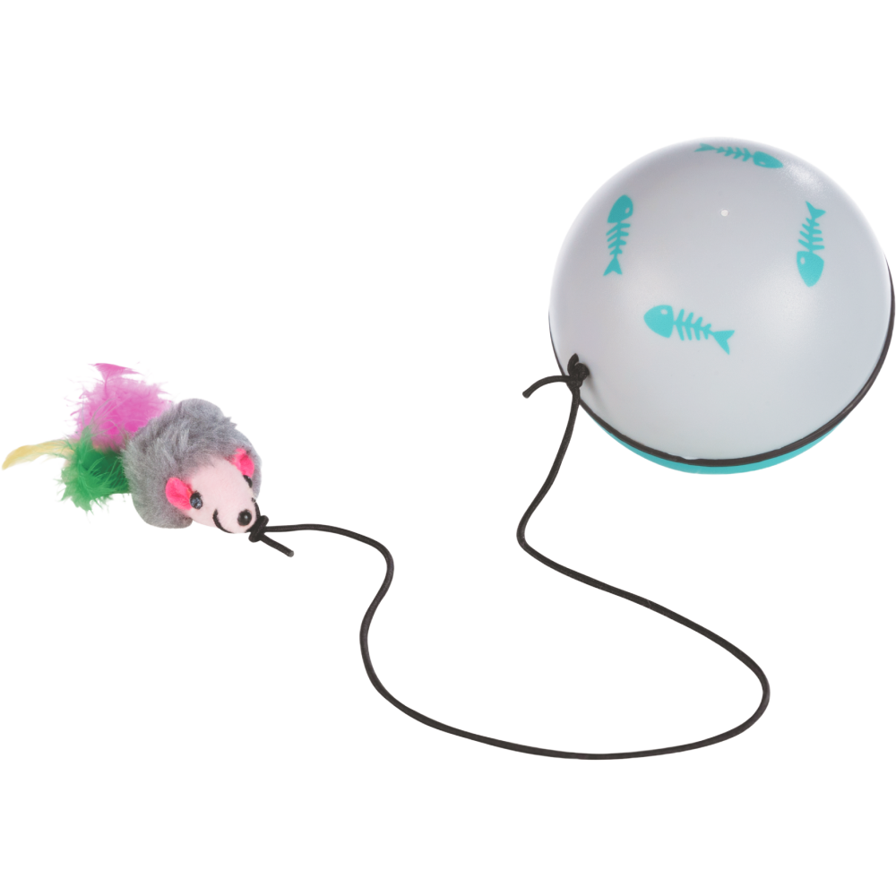 Trixie Turbinio Ball with Motor and Mouse Toy for Cats (Blue/White) Cats-Toys Trixie