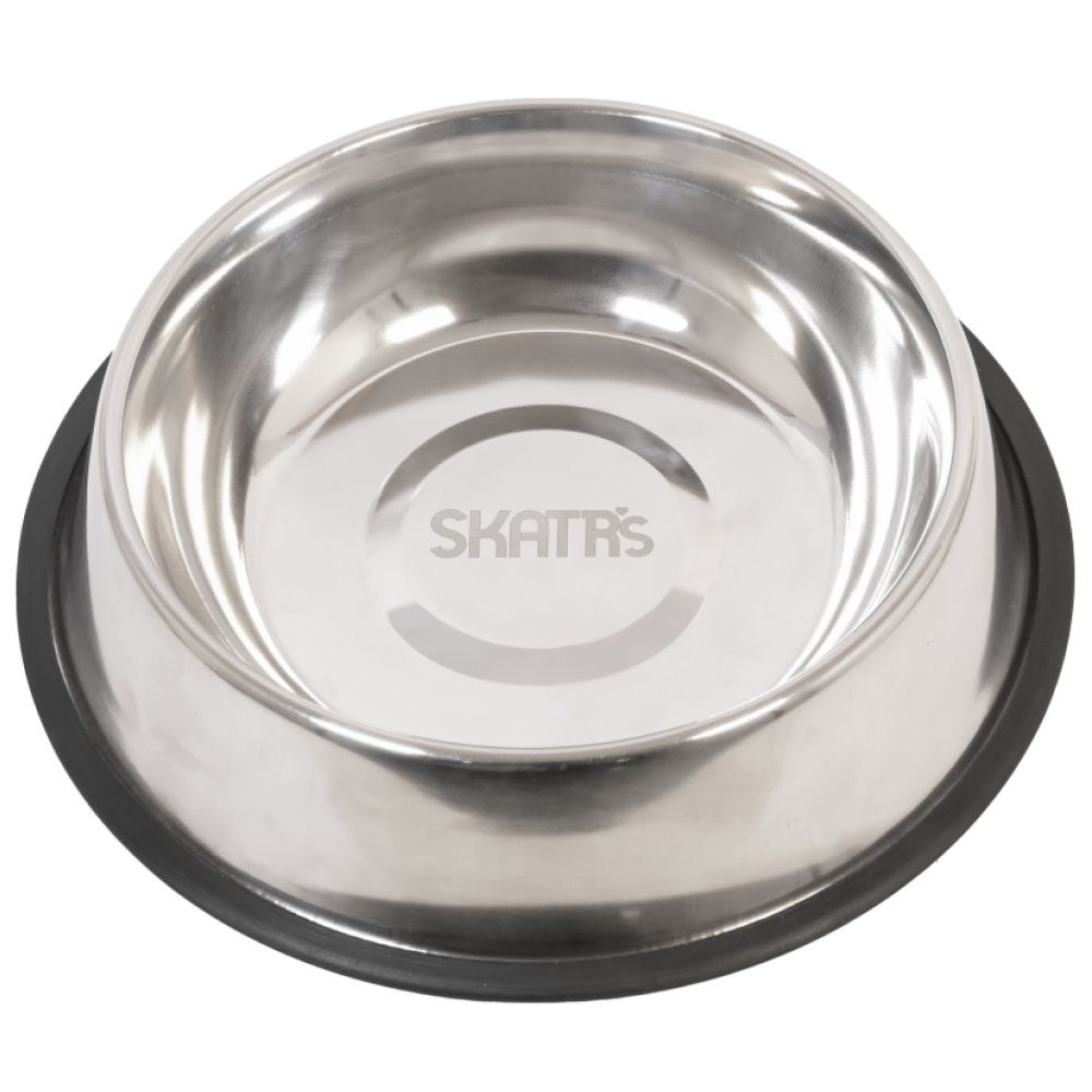 Skatrs Anti Skid Stainless Steel Bowl for Dogs and Cats Both-Bowls & Feeders Skatrs M:400mL